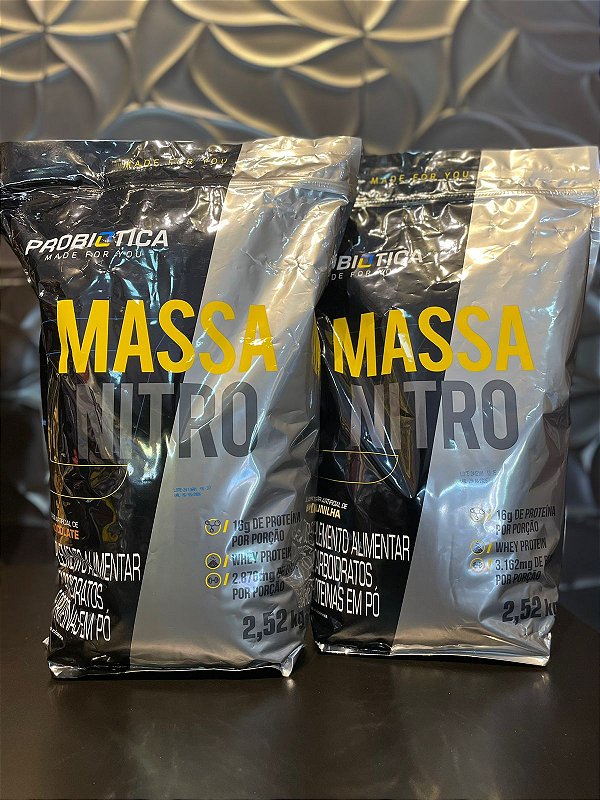 COMBO DOIS HIPERCALORICOS MASS NITRO PROBIOTICA DE 2,52KG CADA