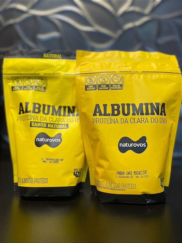 COMBO DUAS ALBUMINAS NATUROVOS REFILDE 450G CADA