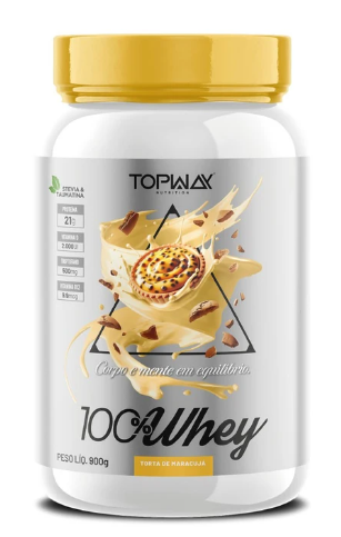 WHEY PROTEIN 100% TOPWAY POTE 900G SABOR TORTA DE MARACUJA