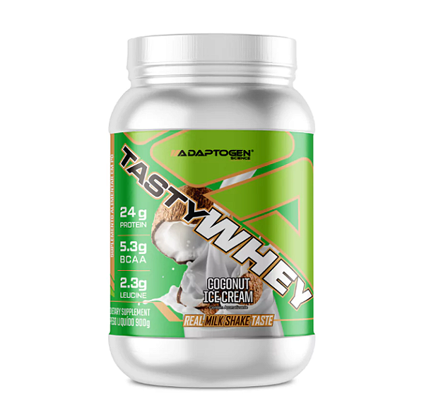 TASTY WHEY 3W ADAPTOGEN POTE 900G SABOR COCONUT ICE CREAM
