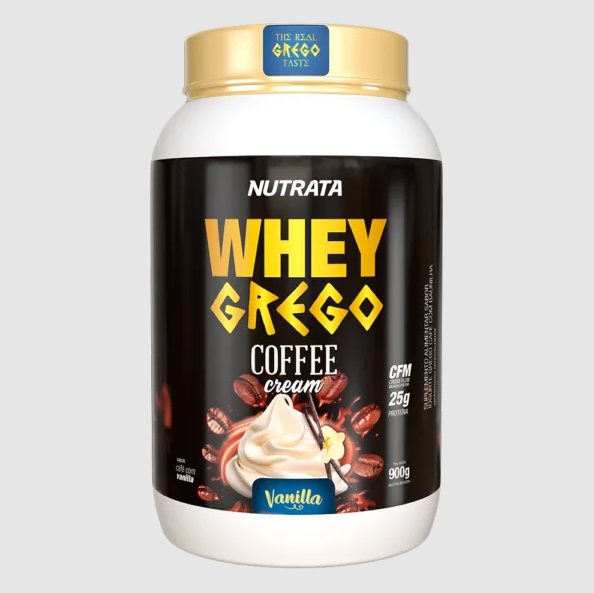 WHEY GREGO NUTRATA POTE 900G SABOR COFFEE CREAM VANILLA