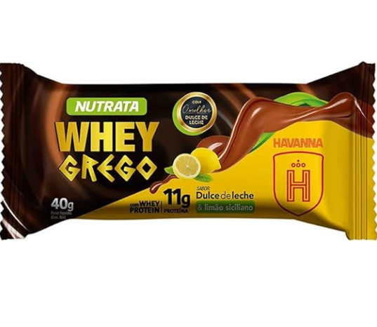 WHEY GREGO BAR NUTRATA 40G SABOR DULCE DE LECHE E LIMAO SICILIANO