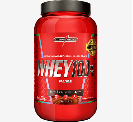 WHEY 100% PURE CONCENTRATE INTEGRALMÉDICA POTE 907G SABOR CHOCOLATE