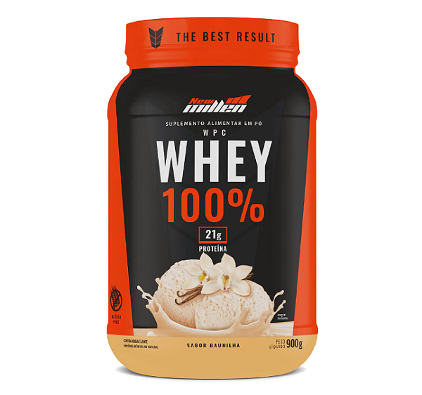 WHEY 100% NEW MILLEN POTE 900G SABOR BAUNILHA