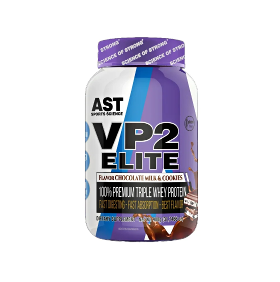 VP2 ELITE 100% PREMIUM TRIPLE WHEY PROTEIN AST SPORTS POTE 900G SABOR COOKIES