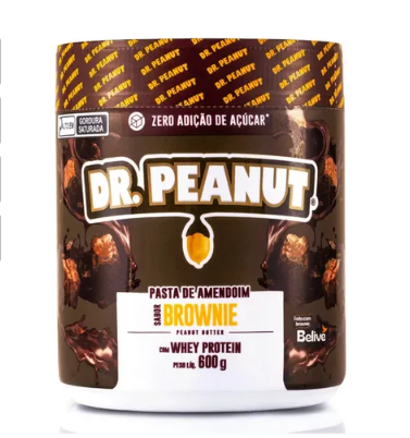 PASTA DE AMENDOIM DR.PEANUT 600G SABOR BROWNIE