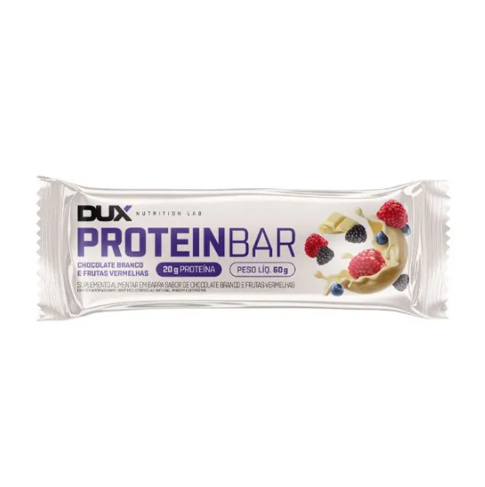 PROTEIN BAR DUX - 60G SABOR CHOCOLATE BRANCO E FRUTAS VERMELHAS