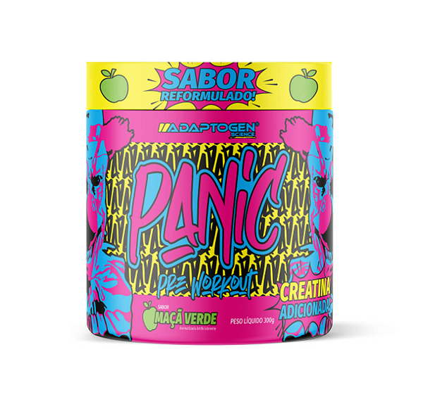 PANIC PRE TREINO ADAPTOGEN POTE 300G SABOR MACA VERDE