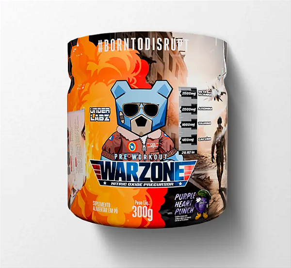 PRE WORKOUT WARZONE UNDER LABZ 300G SABOR PURPLE HEART PUNCH