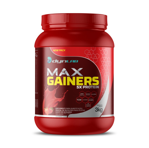 MAX GAINERS DYNLAB 3KG SABOR MORANGO
