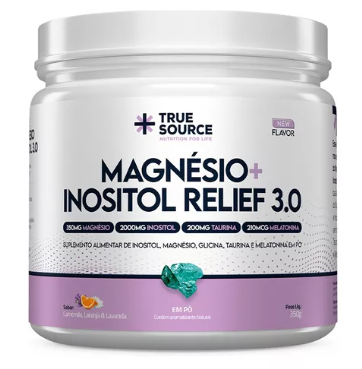TRUE MAGNÉSIO + INOSITOL RELIEF 3.0 350G TRUE SOURCE SABOR CAMOMILA E LAVANDA