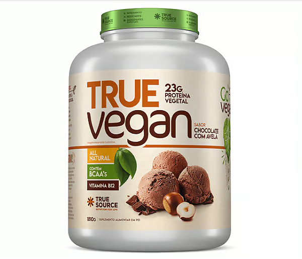 TRUE VEGAN TRUE SOURCE 1.8KG  SABOR CHOCOLATE COM AVELA