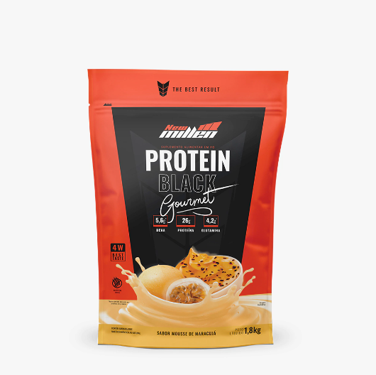PROTEIN BLACK GOURMET NEW MILLEN REFIL 1,8KG SABOR MARACUJA