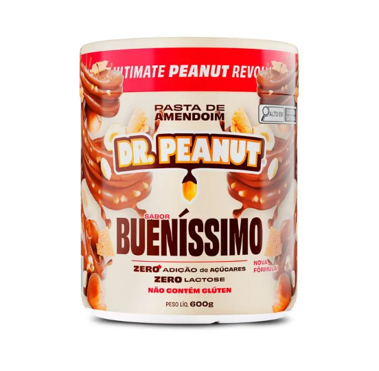 PASTA DE AMENDOIM DR.PEANUT 600G SABOR BUENISSIMO