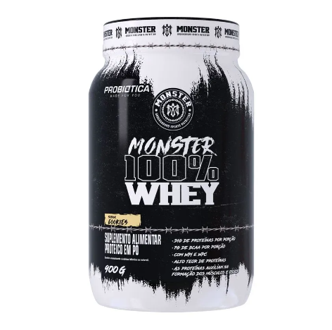 MONSTER 100% WHEY PROBIOTICA POTE 900G SABOR COOKIES