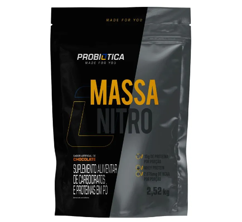 HIPERCALORICO MASSA NITRO PROBIOTICA REFIL 2,52KG SABOR CHOCOLATE