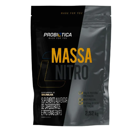 HIPERCALORICO MASSA NITRO PROBIOTICA REFIL 2,52KG SABOR BAUNILHA