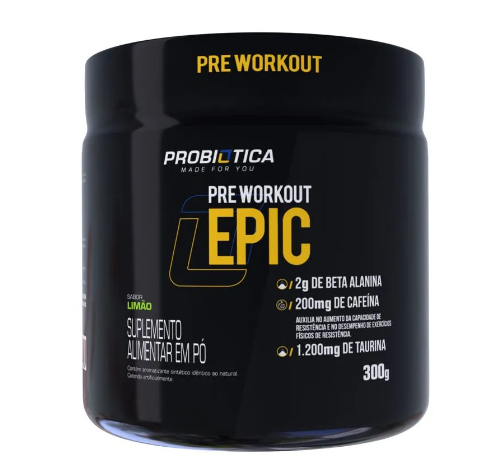 PRE TREINO EPIC PROBIOTICA 300G SABOR LIMAO