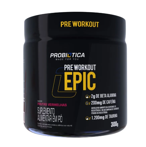PRE TREINO EPIC PROBIOTICA 300G SABOR BRAZILIAN FRUITS