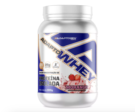 ADAPTO WHEY ADAPTOGEN POTE 900G SABOR MORANGO