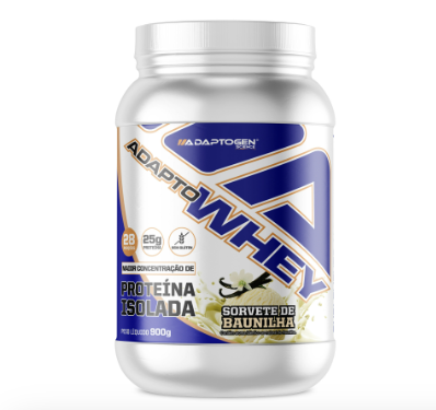 ADAPTO WHEY ADAPTOGEN POTE 900G SABOR BAUNILHA
