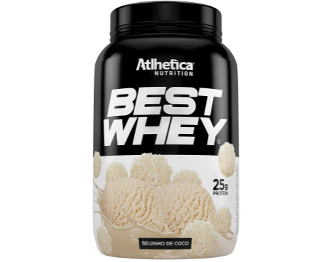 BEST WHEY ATLHETICA POTE 900G SABOR BEIJINHO DE COCO