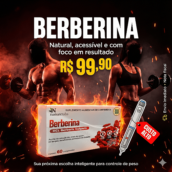 Berberina – Suplemento Natural para Controle de Peso – 60 Cápsulas