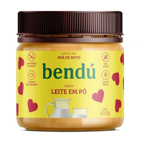 PASTA MIX NUTS BENDU 450G SABOR LEITE EM PO