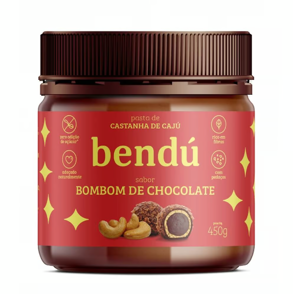 PASTA CASTANHA DE CAJU BENDU 450G SABOR BOMBOM DE CHOCOLATE