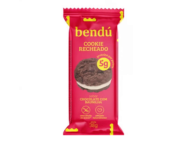 COOKIE RECHEADO BENDU 38G SABOR CHOCOLATE COM BAUNILHA