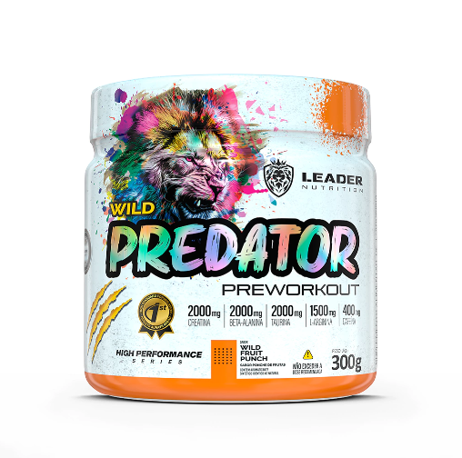 PRE TREINO WILD PREDATOR PREWORKOUT 300G SABOR WILD PUNCH