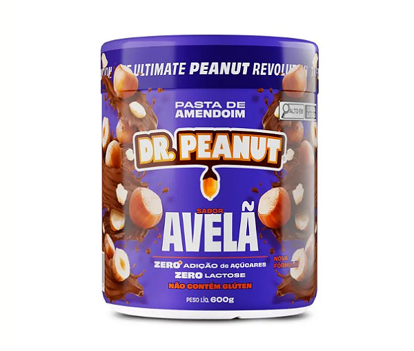 PASTA DE AMENDOIM DR.PEANUT 600G SABOR AVELA