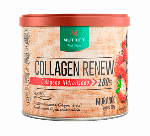 COLLAGEN RENEW 100% NUTRIFY POTE 300G SABOR MORANGO