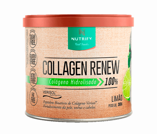 COLLAGEN RENEW 100% NUTRIFY POTE 300G SABOR LIMAO