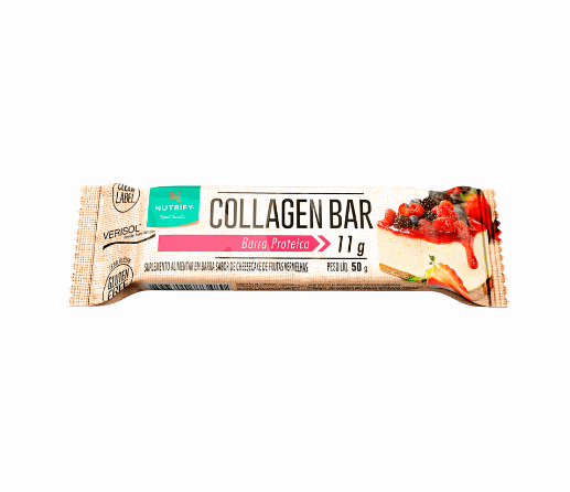 COLLAGEN BAR NUTRIFY 50G SABOR FRUTAS VERMELHAS