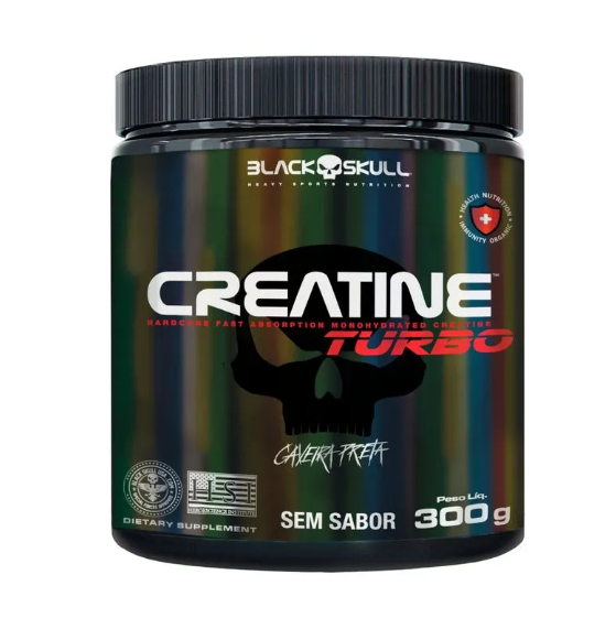 CREATINE TURBO BLACK SKULL 300G SEM SABOR