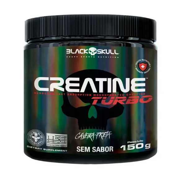 CREATINE TURBO BLACK SKULL 150G SEM SABOR