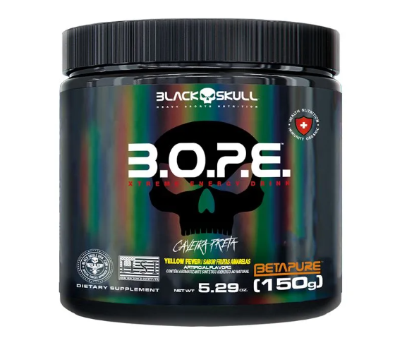 PRE TREINO BOPE BLACK SKULL 150G SABOR FRUTAS AMARELAS