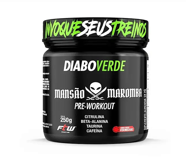DIABO VERDE PRE-WORKOUT MANSÃO MAROMBA 250G SABOR FRUTAS VERMELHAS