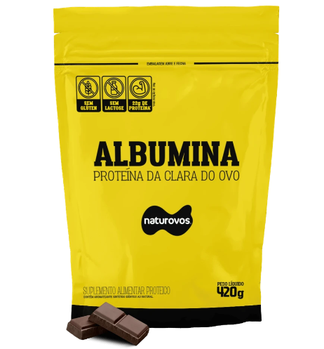 ALBUMINA NATUROVOS REFIL 420G SABOR CHOCOLATE