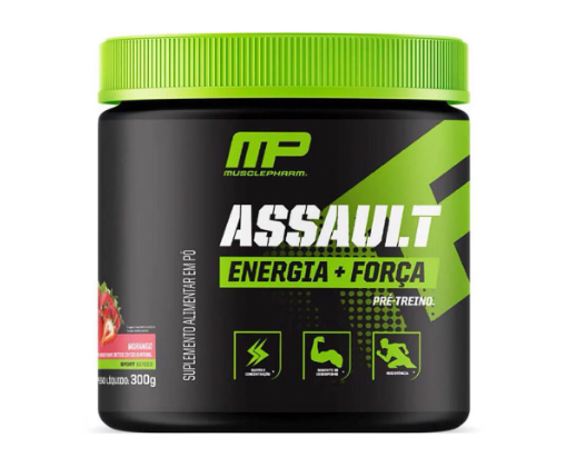ASSAULT MUSCLEPHARM POTE 300G SABOR MORANGO