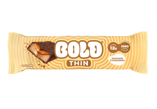 BARRA DE PROTEINA BOLD THIN CARAMELO & AMENDOIM 40G
