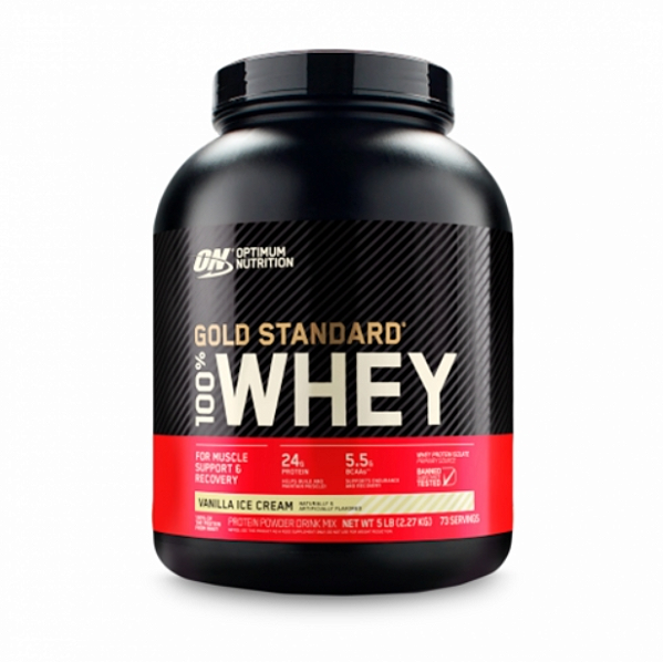100% WHEY GOLD STANDARD OPTIMIM NUTRITION POTE 2,270KG SABOR VANILLA
