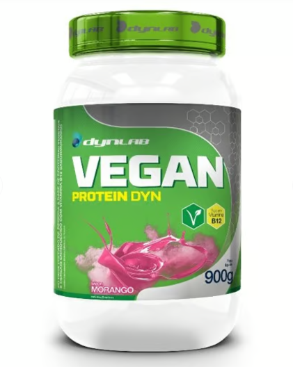 VEGAN PROTEIN DYNLAB POTE 900G SABOR MORANGO