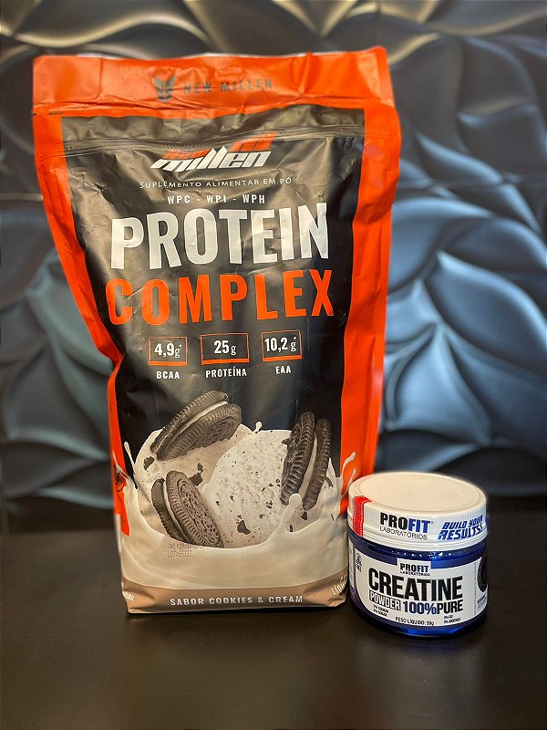 COMPROU 1 PROTEIN COMPLEX NEW MILLEN 1,8KG GANHA 1 CREATINA PROFIT 90g