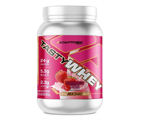TASTY WHEY ADAPTOGEN POTE 900G SABOR STRAWBERRY CREME