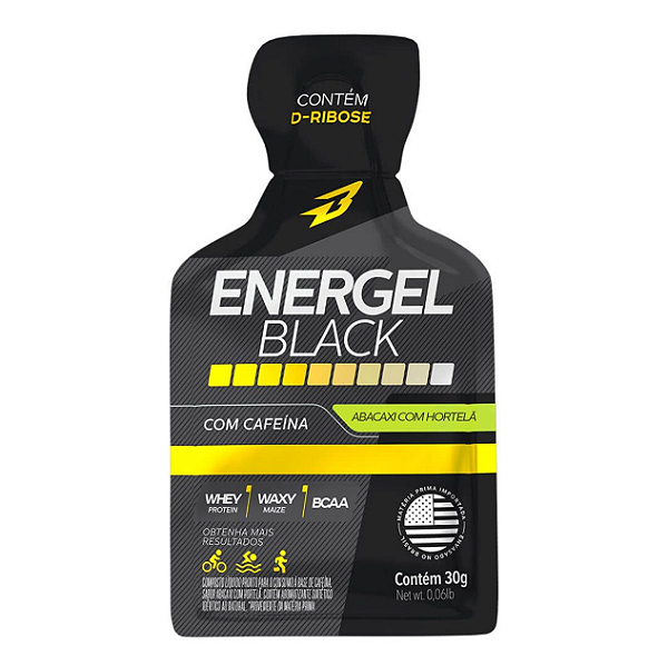 ENERGEL BLACK C/CAFEINA BODYACTION 30G SABOR ABACAXI COM HORTELA