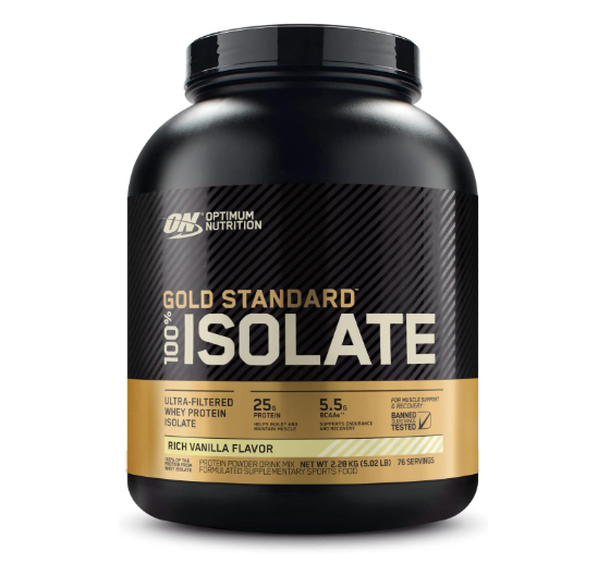 GOLD STANDARD 100% ISOLATE OPTIMUM NUTRITION POTE 2,28KG SABOR RICH VANILLA
