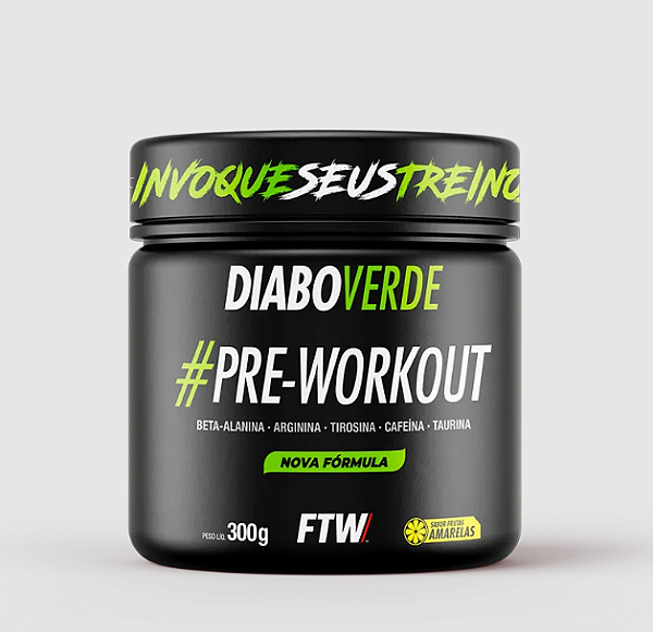 DIABO VERDE #PRE-WORKOUT 300g  SABOR FRUTAS AMARELAS