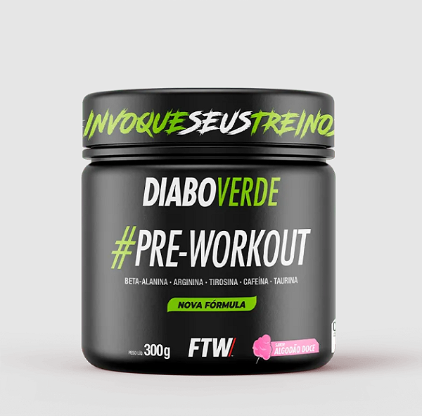 DIABO VERDE #PRE-WORKOUT 300g  SABOR ALGODAO DOCE
